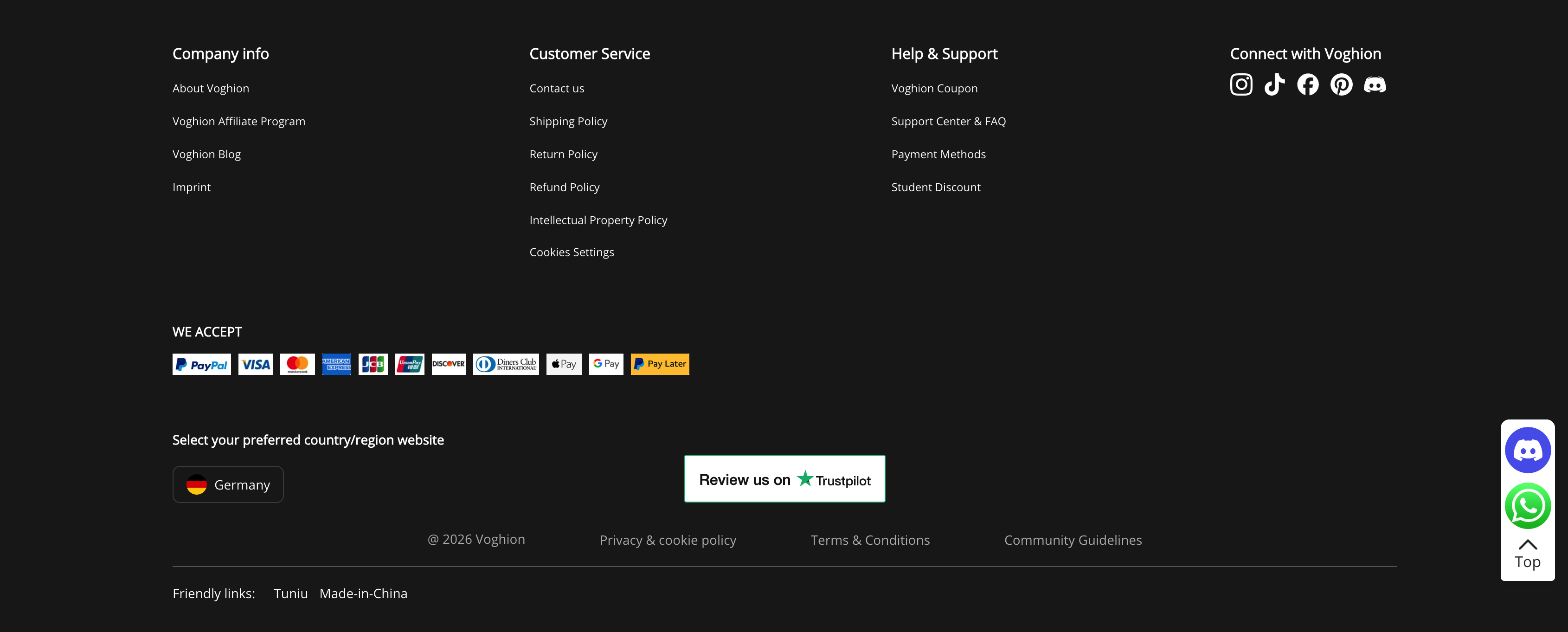 Voghion global footer